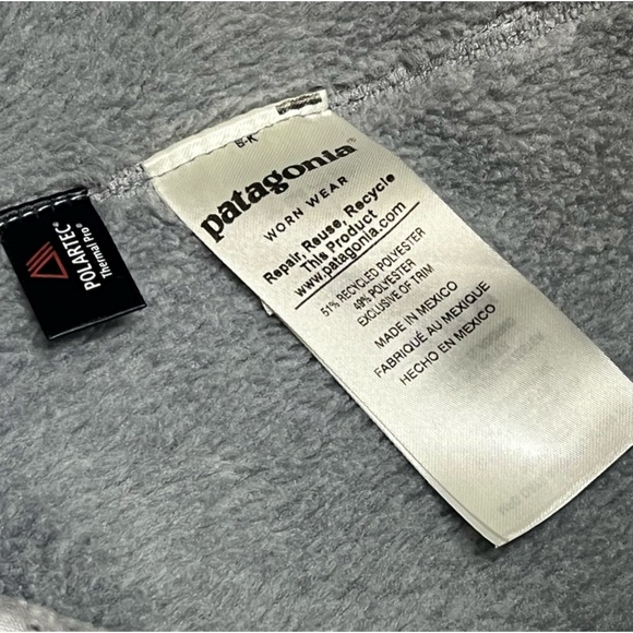 PATAGONIA RE-TOOL SNAP-T PULLOVER FLEECE, Women’s Medium, EUC, Gray & Cream - Picture 9 of 12